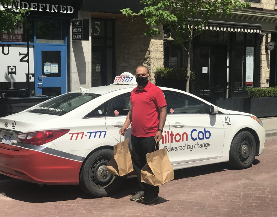 Hamilton Cab Driver Delivering Groceries